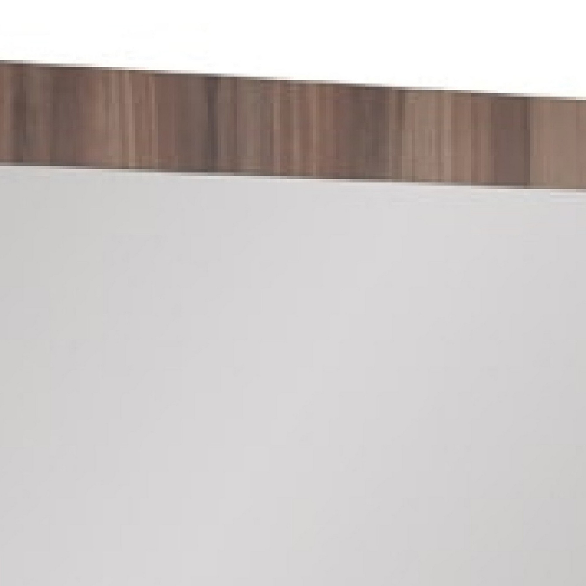 Noe 41 Inch Modern Wall Mirror, Walnut Wood Veneer Frame- Saltoro Sherpi