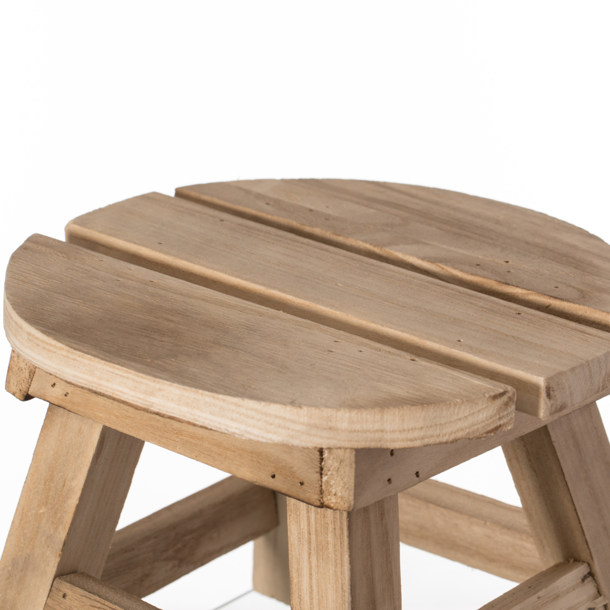 Decorative Antique Wood Style Natural Wooden Accent Stool For Indoor And Outdoor