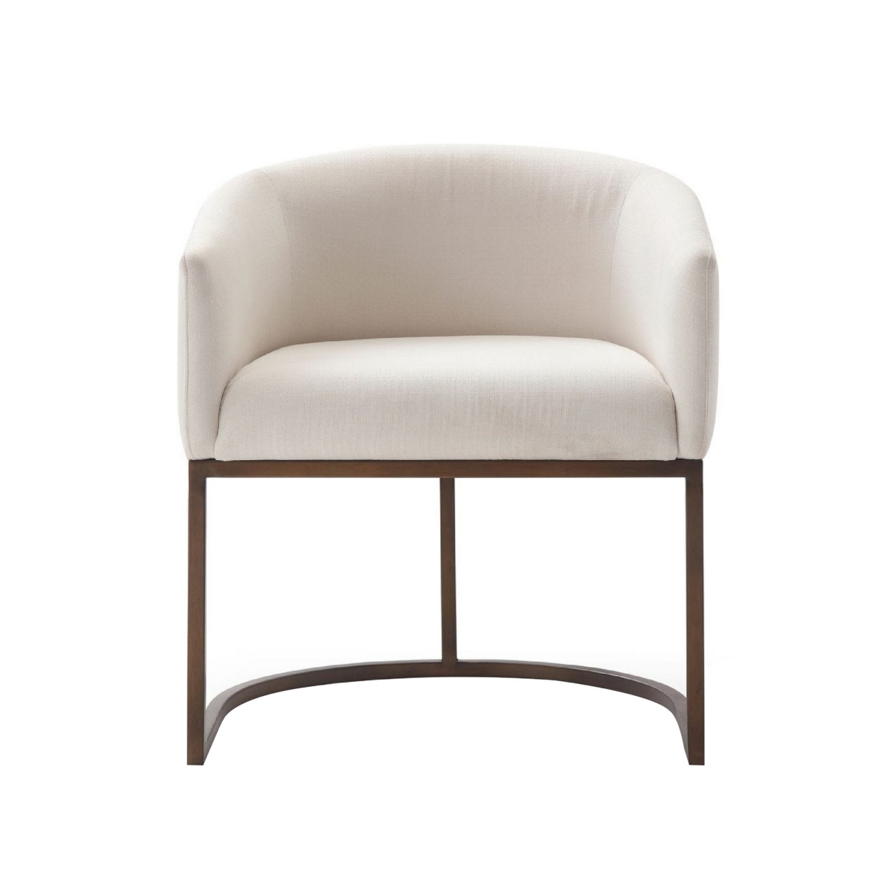 Cid 24 Inch Modern Dinning Chair, Stain Resistant Velvet And Brass, Beige- Saltoro Sherpi