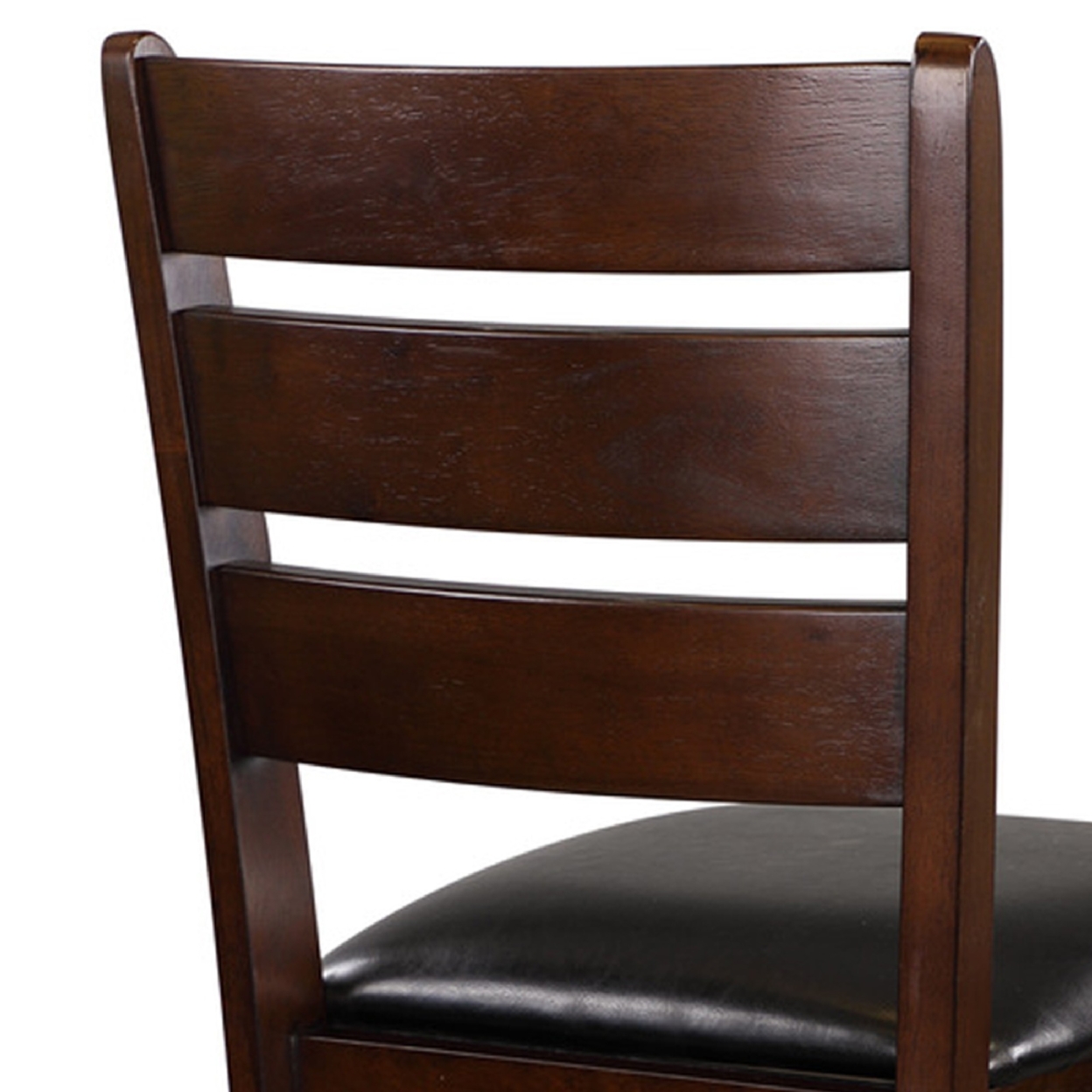 WoodCounter Height Chairs With Slatted Backs, Set Of 2, Dark Brown- Saltoro Sherpi