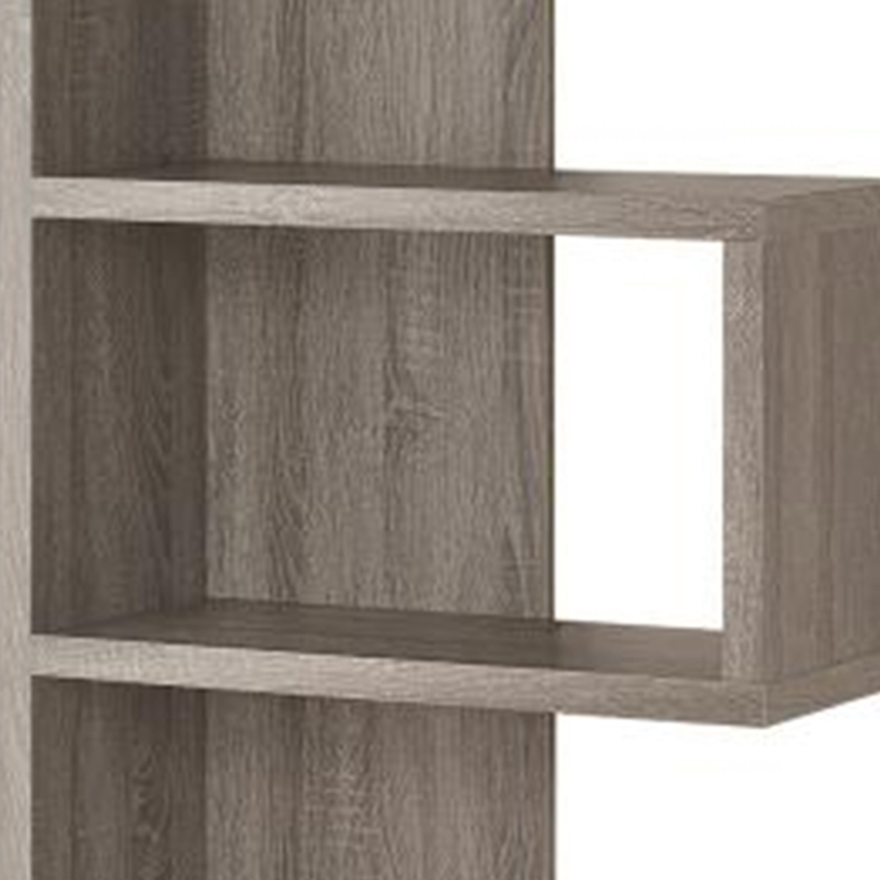 Sturdy Semi Backless Wooden Bookcase, Gray- Saltoro Sherpi