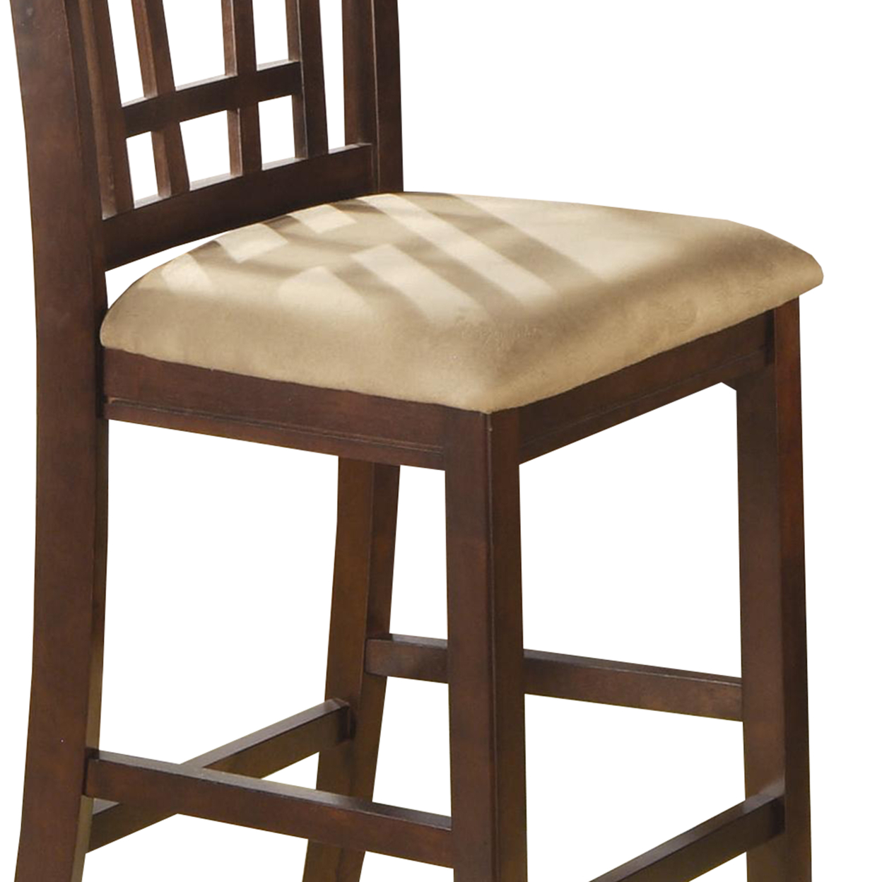Wooden Contemporary Armless Counter Height Chair, Tan & Warm Brown., Set Of 2- Saltoro Sherpi