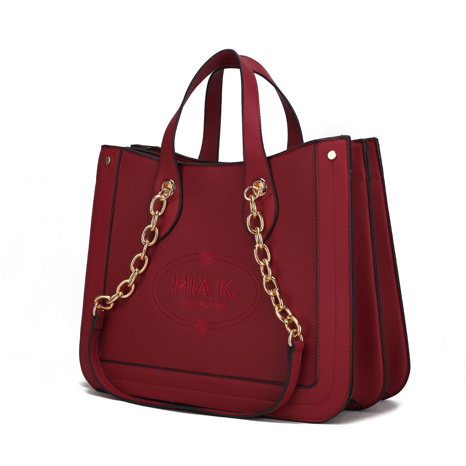 MKF Collection Stella Vegan Leather Women's Handbag Double Compartment Oversize Classy Tote By Mia K. - Red