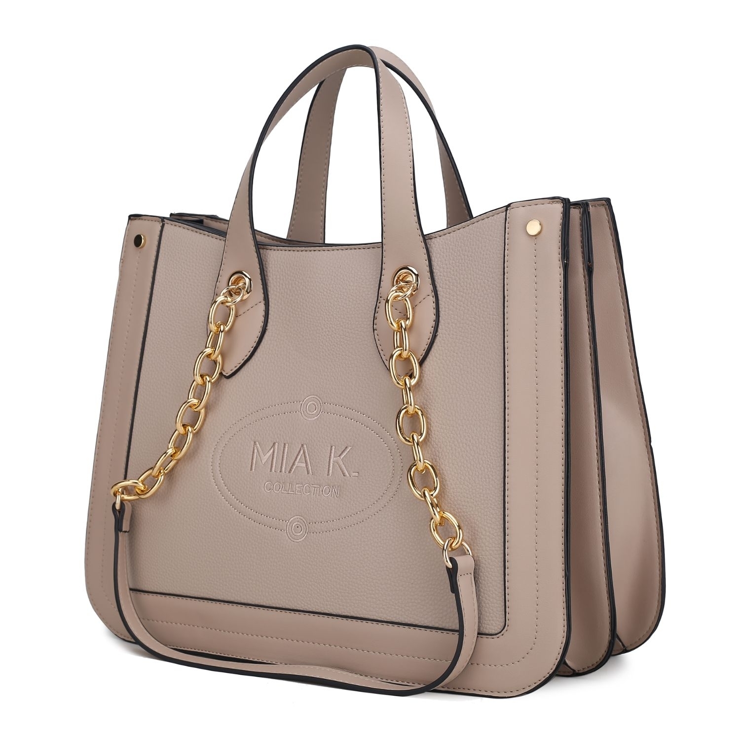 MKF Collection Stella Vegan Leather Women's Handbag Double Compartment Oversize Classy Tote By Mia K. - Taupe