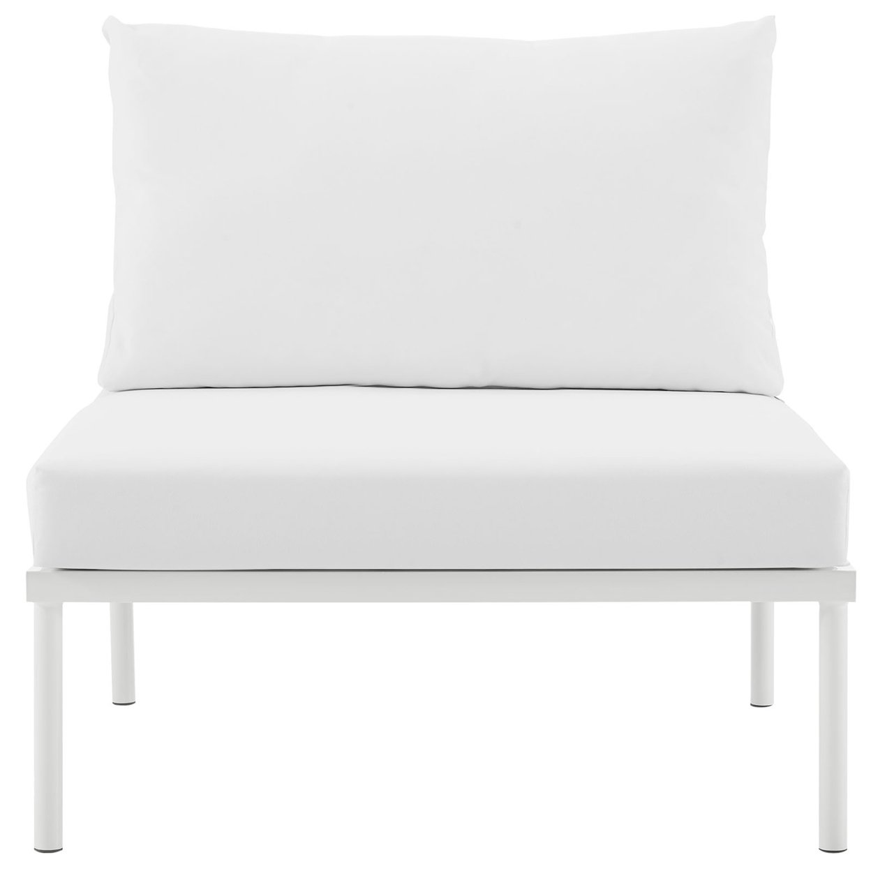 Harmony Armless Outdoor Patio Aluminum Chair, White White