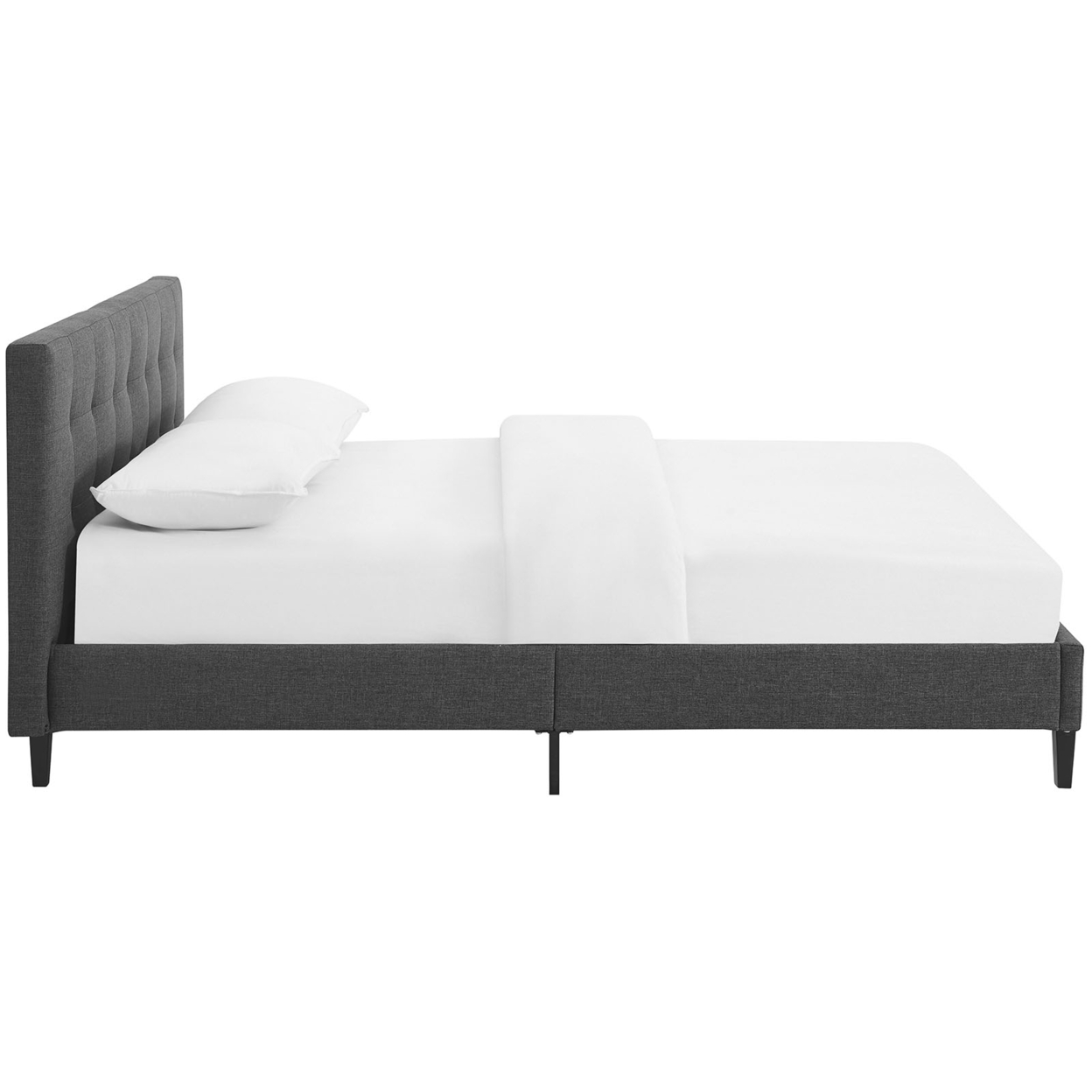Linnea Queen Fabric Bed, Gray