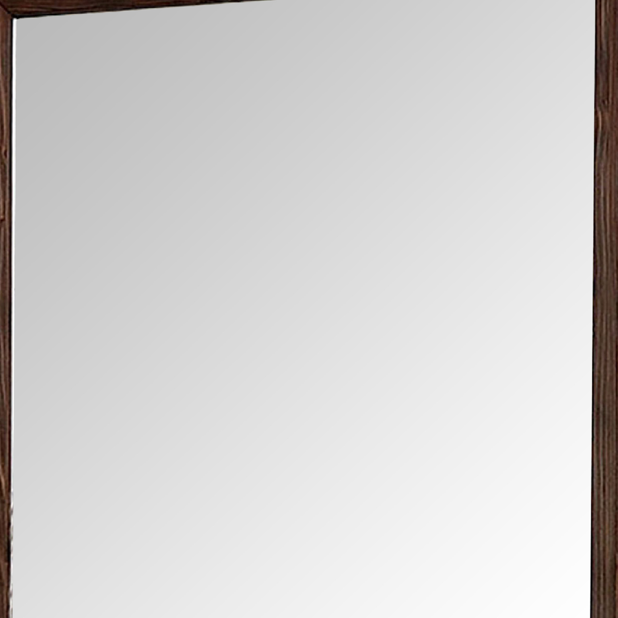 36 Inch Wall Mirror, Molded Trim, Grain Details, Oak Brown- Saltoro Sherpi