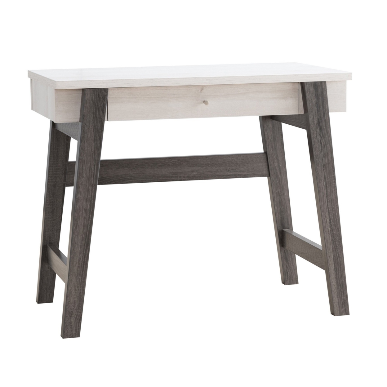 36 Inch Modern Console Sofa Side Table, 2 Tone Wood, White, Distressed Grey- Saltoro Sherpi