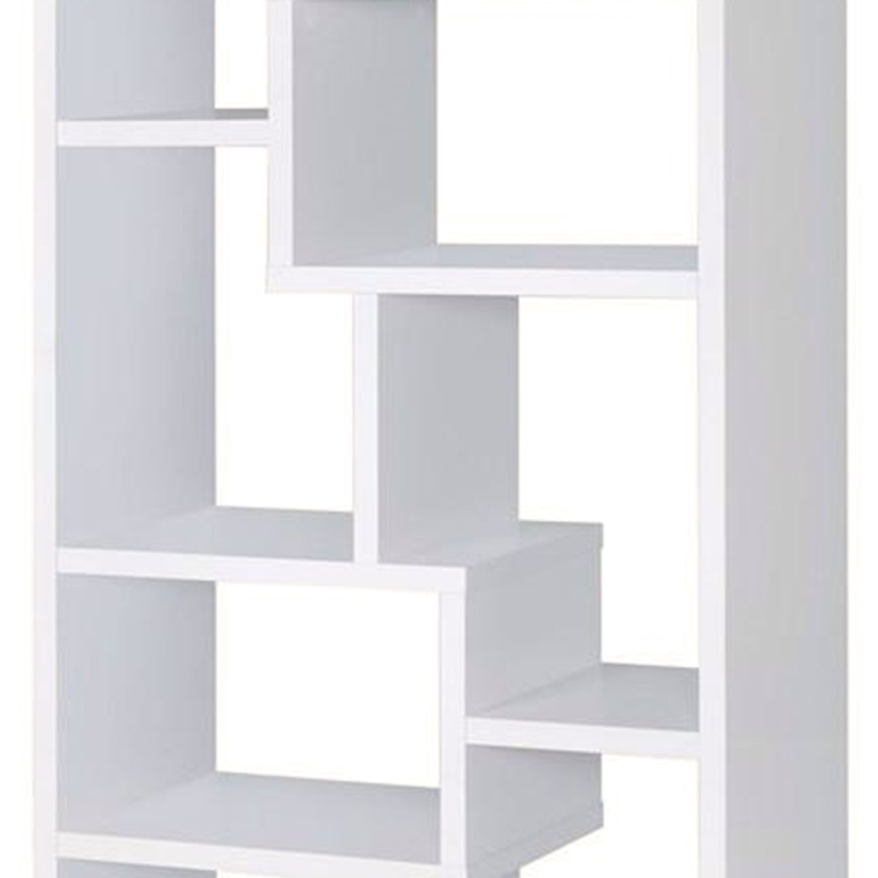 Mesmerizing Multiple Cubed Rectangular Bookcase, White- Saltoro Sherpi