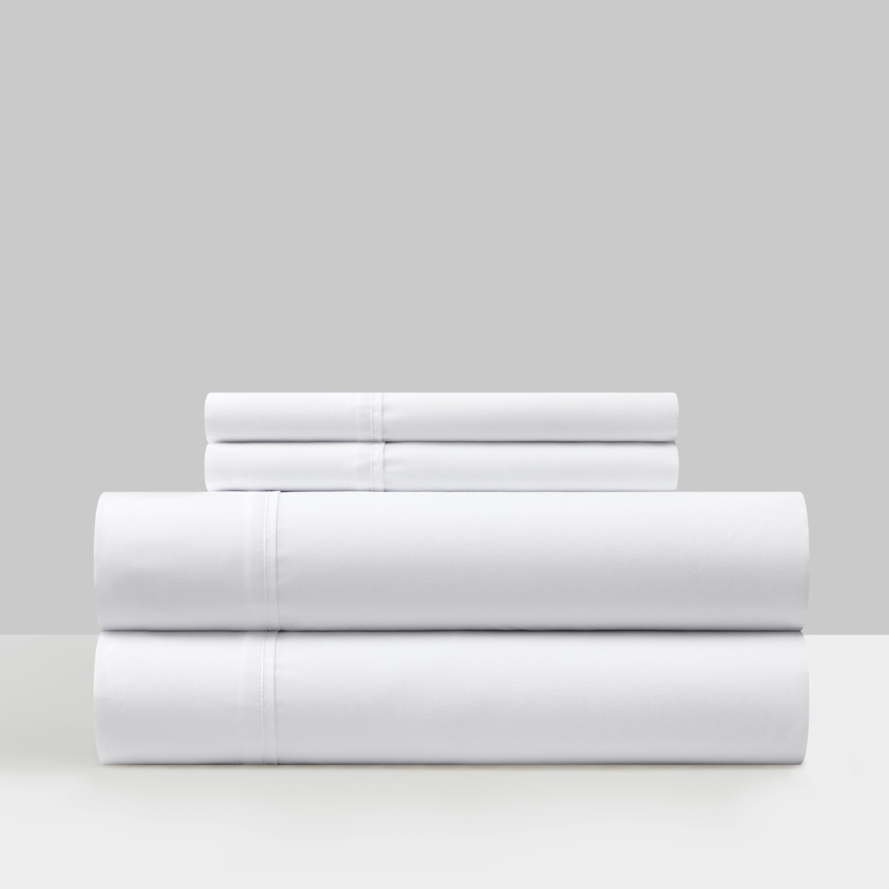 Shton 3 Or 4 Piece Sheet Set Super Soft Solid Color With Piping Flange Edge - White, Queen