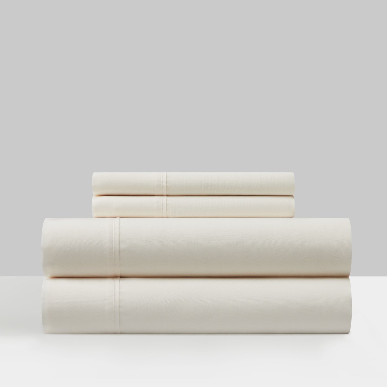 Shton 3 Or 4 Piece Sheet Set Super Soft Solid Color With Piping Flange Edge - Beige, Queen