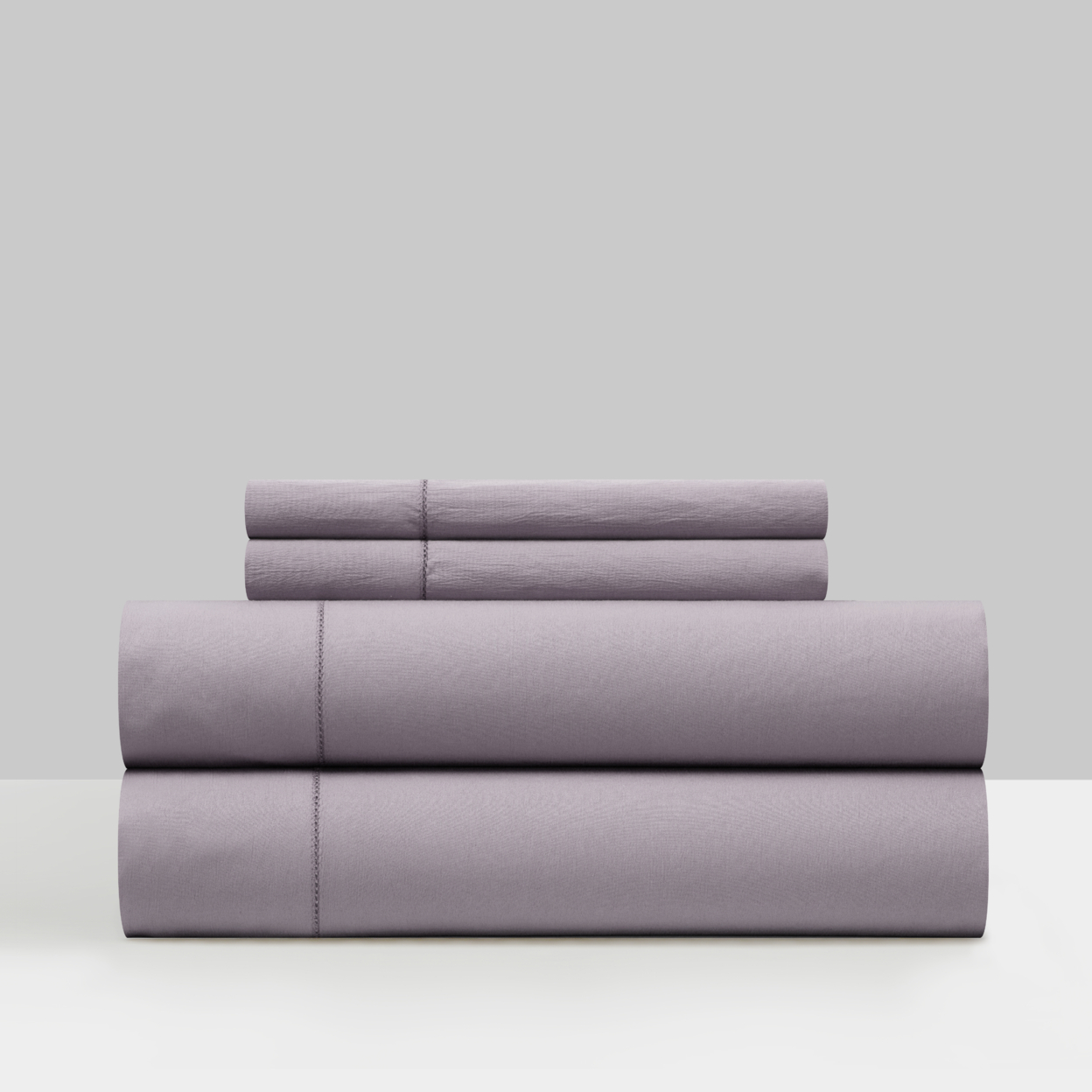 Daisy 3 Or 4 Piece Sheet Set Solid Color Washed Garment Technique - Lavender, King