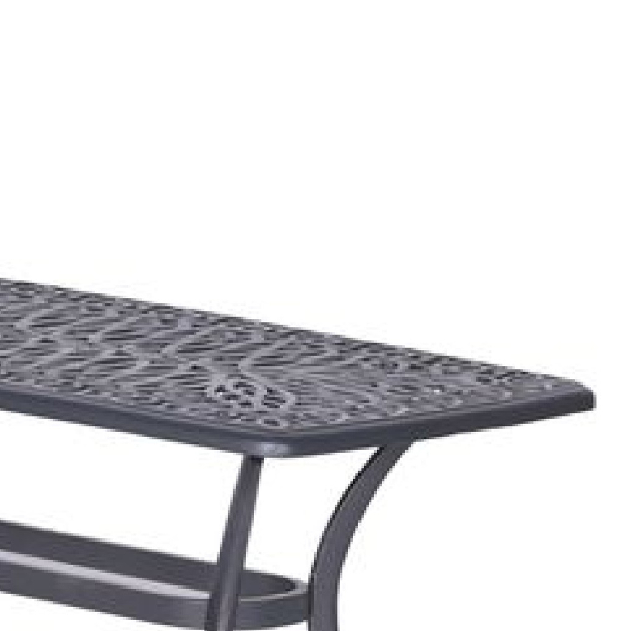42 Inch Arbor Rectangular Outdoor Metal Coffee Table, Gunmetal Gray- Saltoro Sherpi