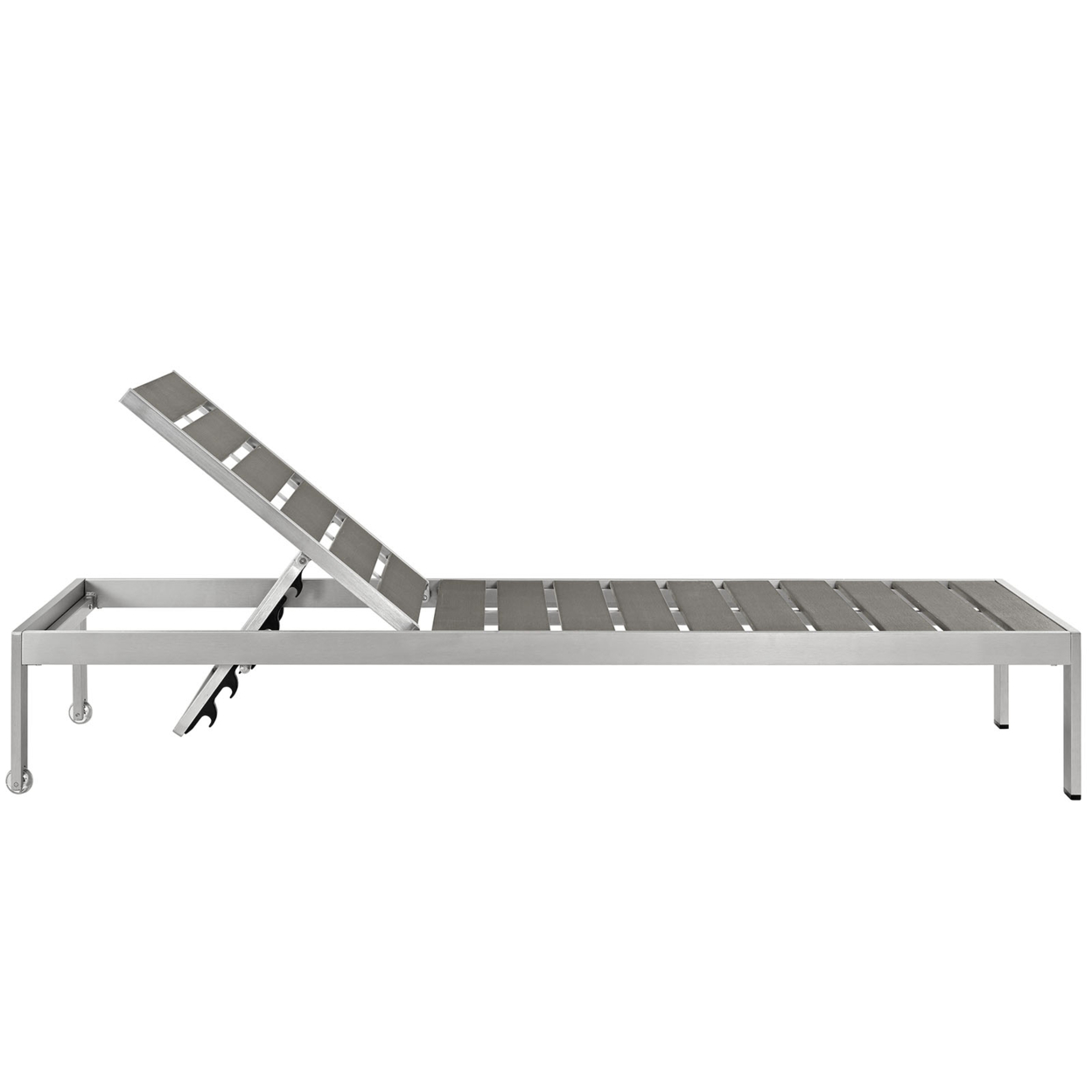 Shore Set Of 2 Outdoor Patio Aluminum Chaise, Silver Gray Size : 76Lx25Wx12H