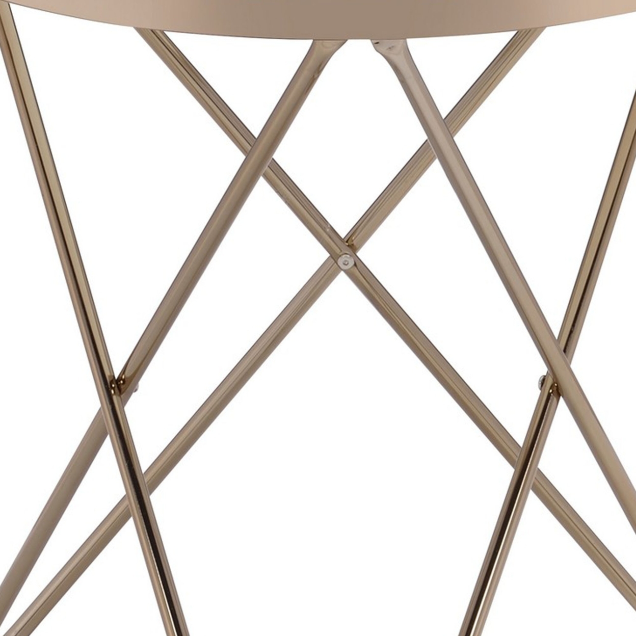 Valora End Table, Frosted Glass & Champagne- Saltoro Sherpi
