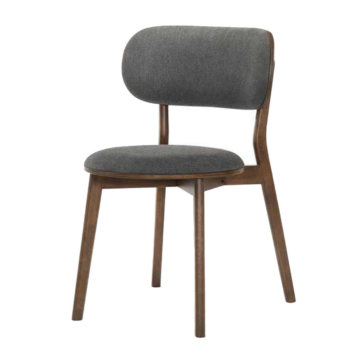 Cid 22 Inch Modern Dining Chair, Open Back, Gray Fabric, Rubberwood Frame- Saltoro Sherpi