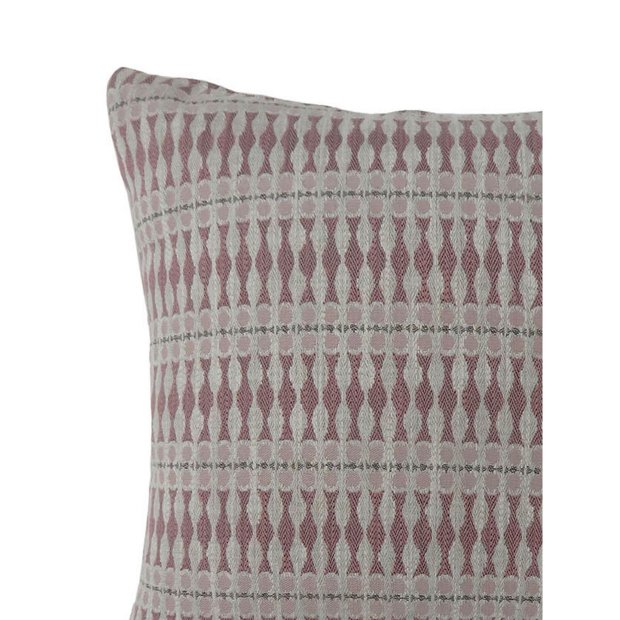 22 Inch Throw Pillow, Set Of 2, Tribal Design Pattern Polyester Fabric, Gray, Red