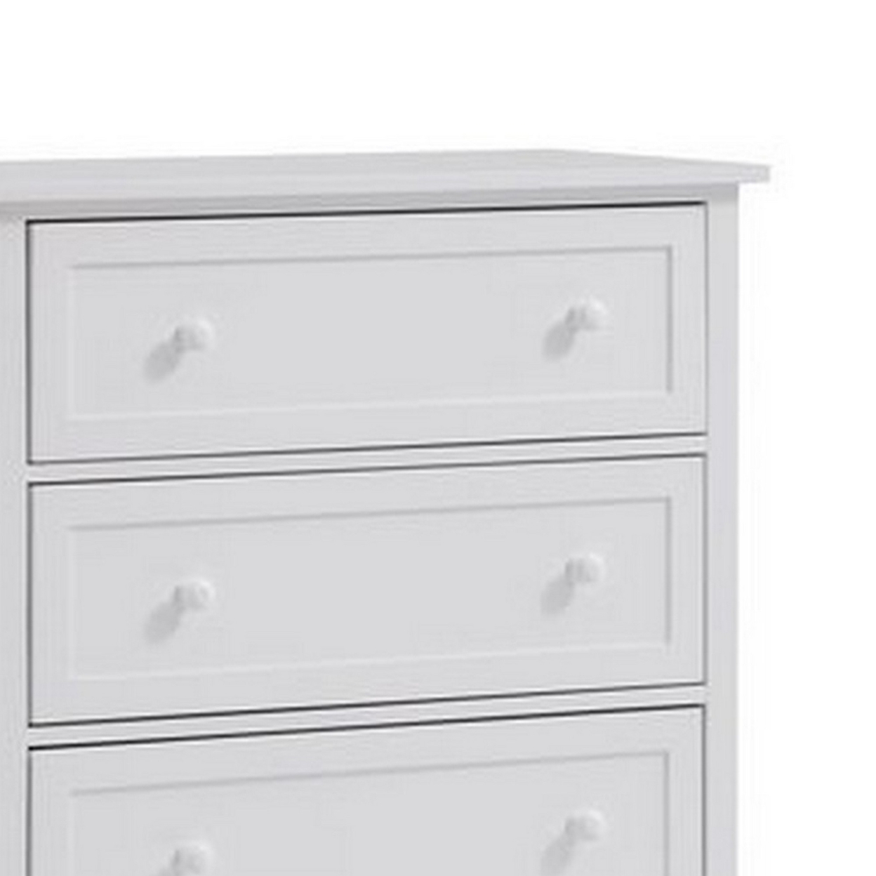 Mio 46 Inch 4 Drawer Tall Dresser Chest, Solid Wood, Glossy White- Saltoro Sherpi