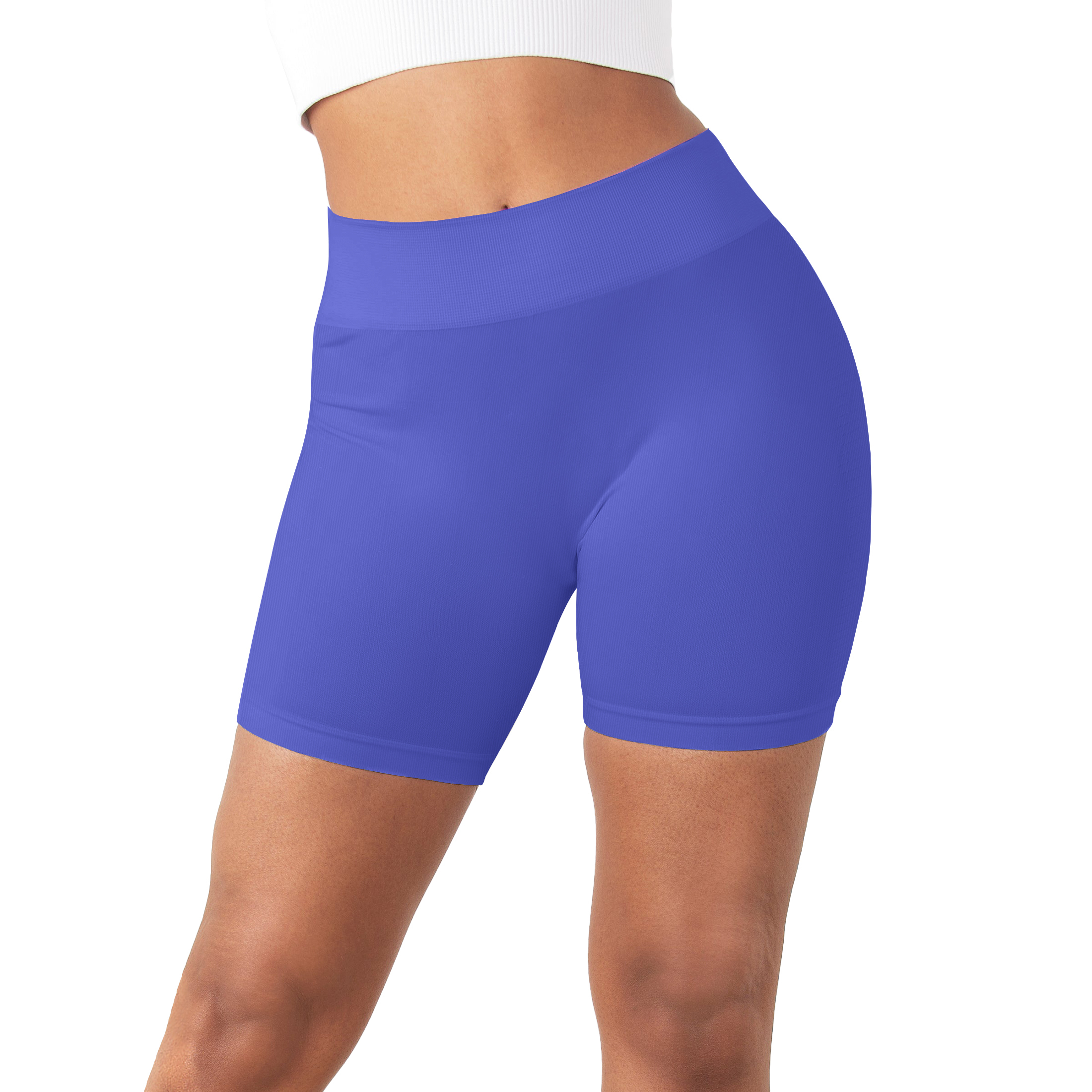 3-Pack: Women's Solid Slim Fit Comfy Stretchy Elastic Waistband Biker Shorts - Black, Regular Size
