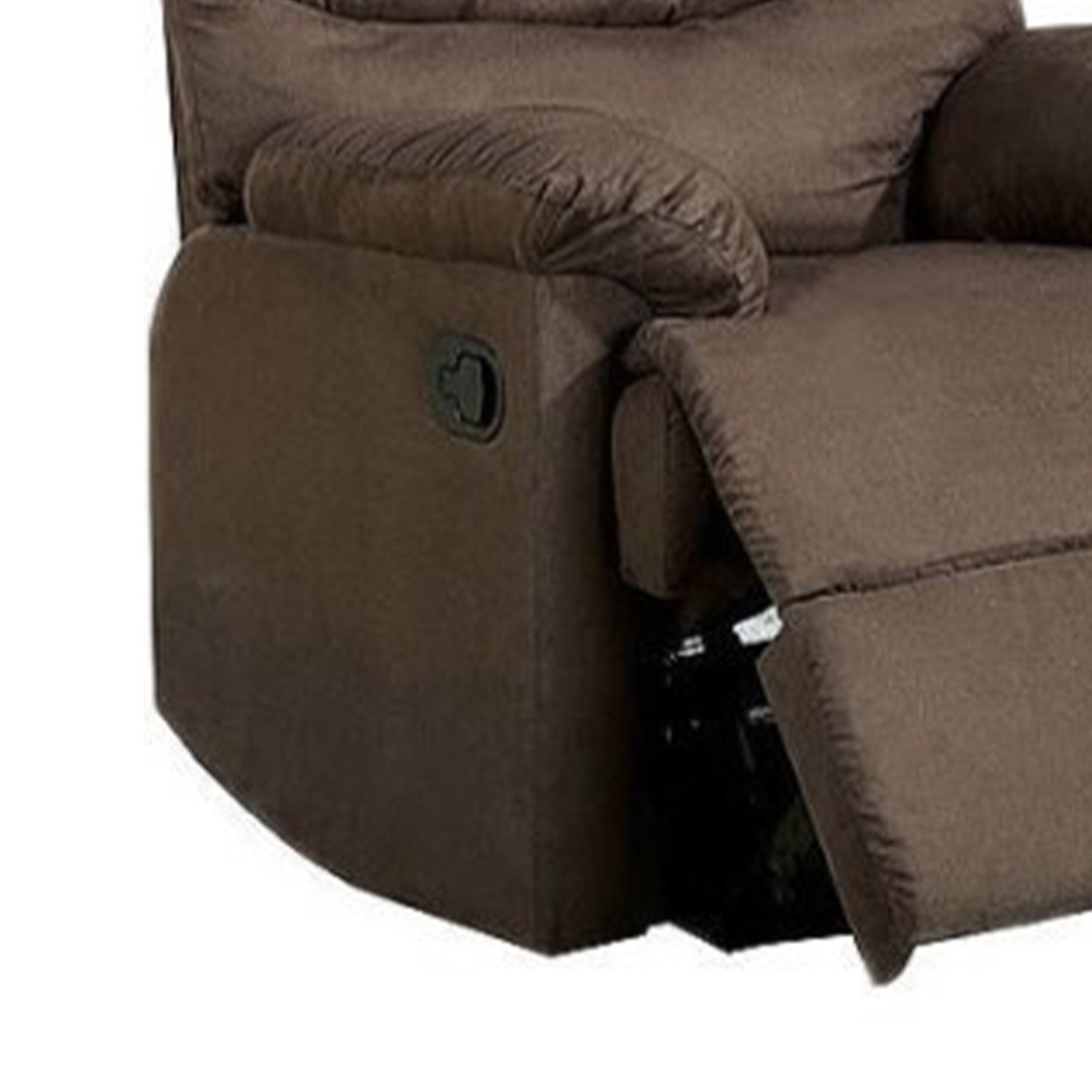 Plesant Valley Transitional Recliner Chair With Microfiber, Brown- Saltoro Sherpi