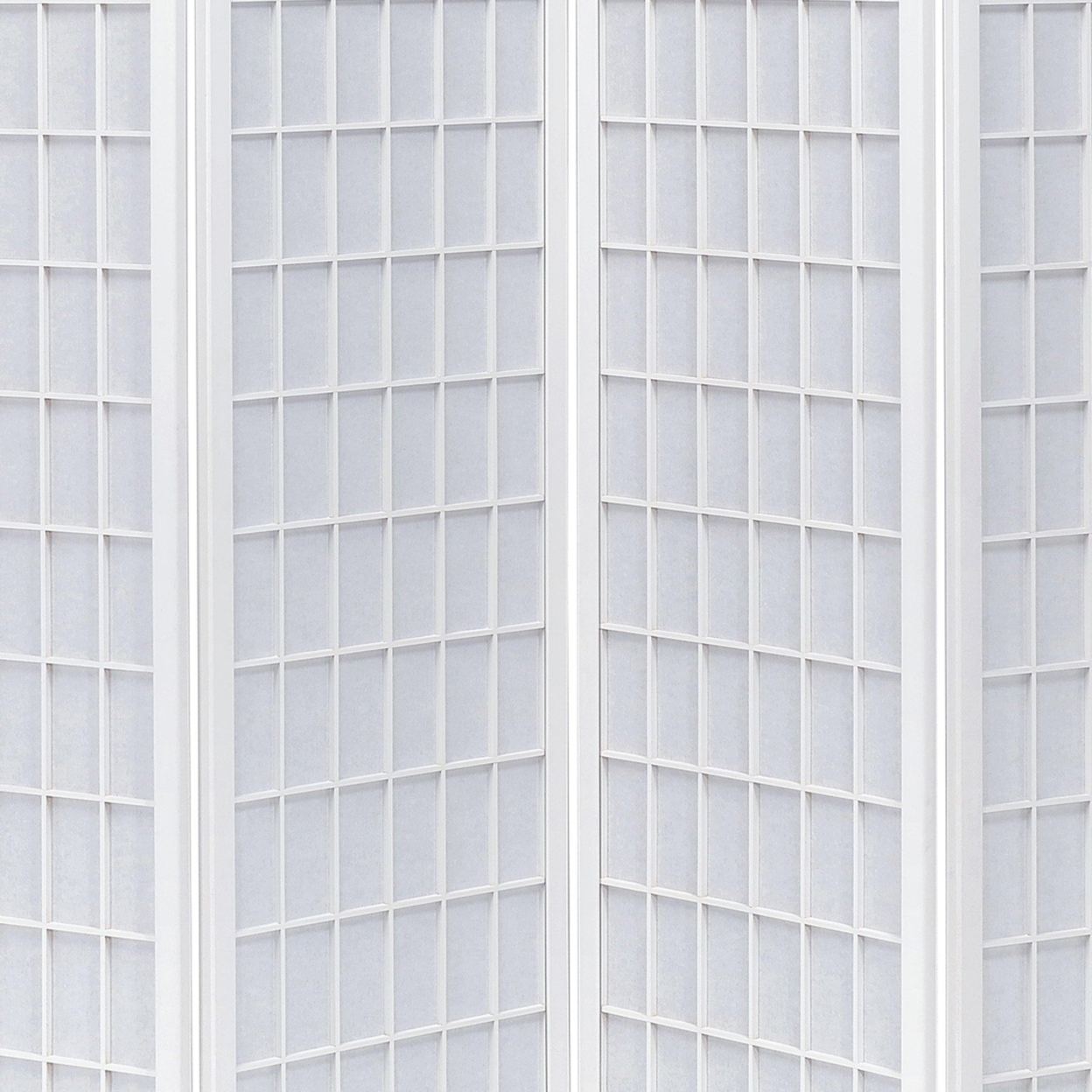 Contemporary Style Four Panel Folding Screen, White- Saltoro Sherpi