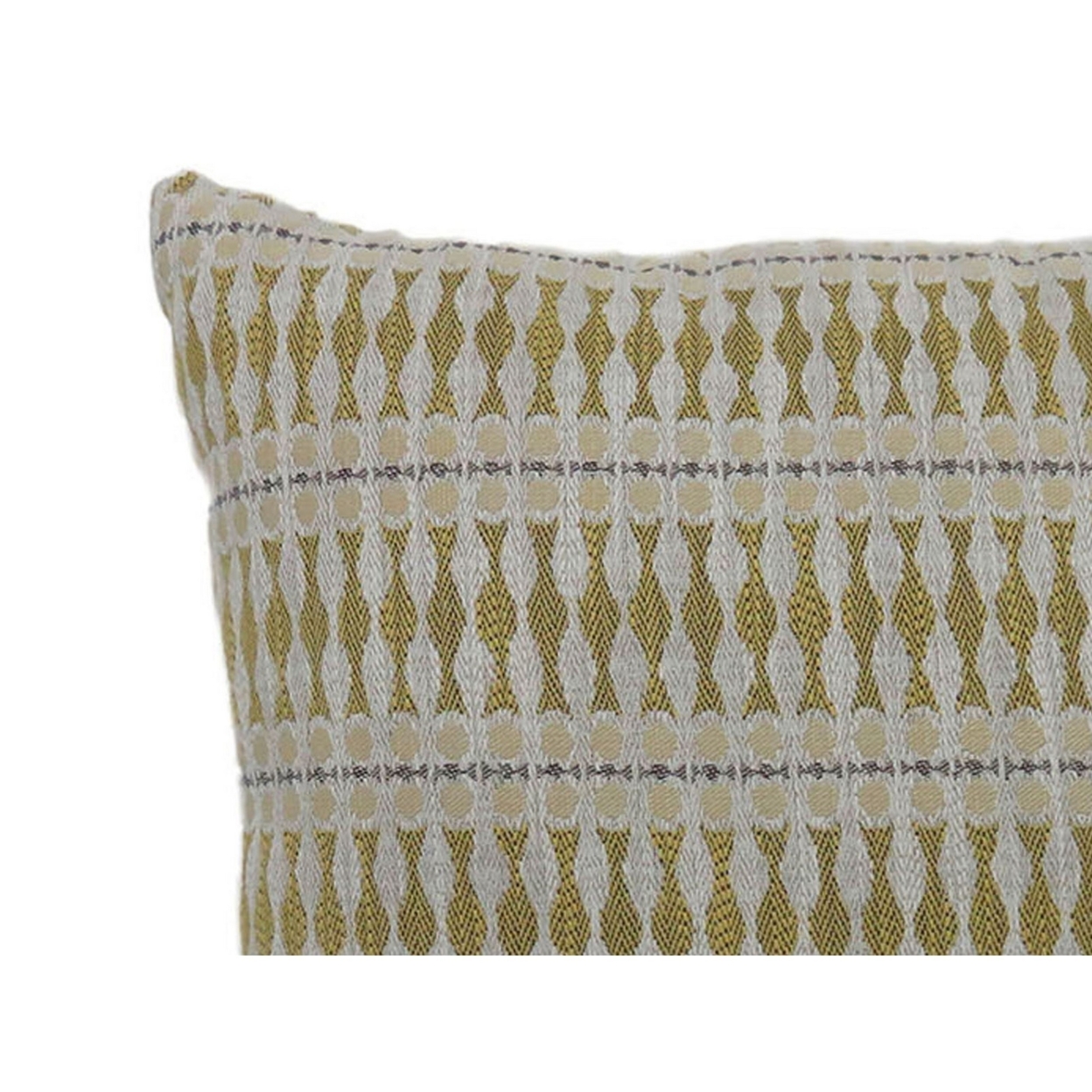 22 Inch Throw Pillow, Set Of 2, Tribal Pattern Polyester Fabric, Gray, Yellow