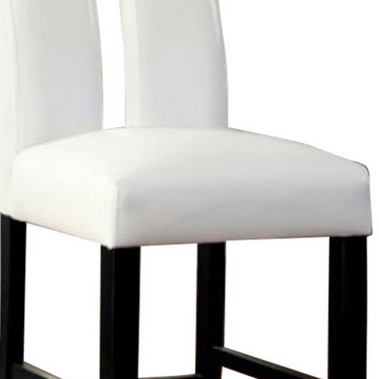 Luminar II Contemporary Counter Height Chair, White And Black Finish, Set Of 2- Saltoro Sherpi