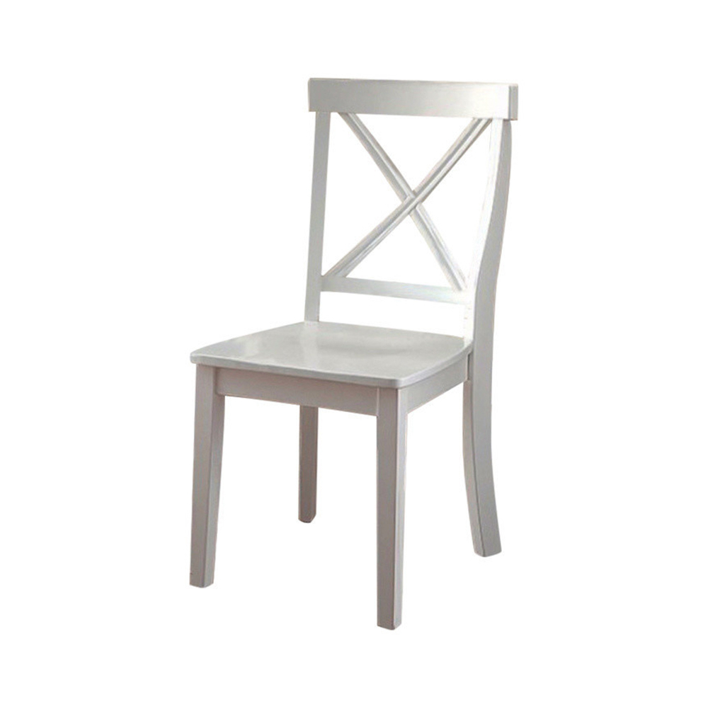 Wooden Armless Side Chair, White, Pack Of 2- Saltoro Sherpi