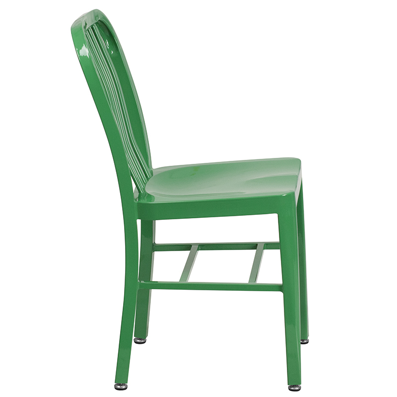 Commercial Grade Green Metal Indoor-Outdoor Chair