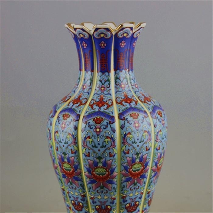 Porcelain Antique Chinese Enamel Vase Handmade Asian Culture Art GDHP002