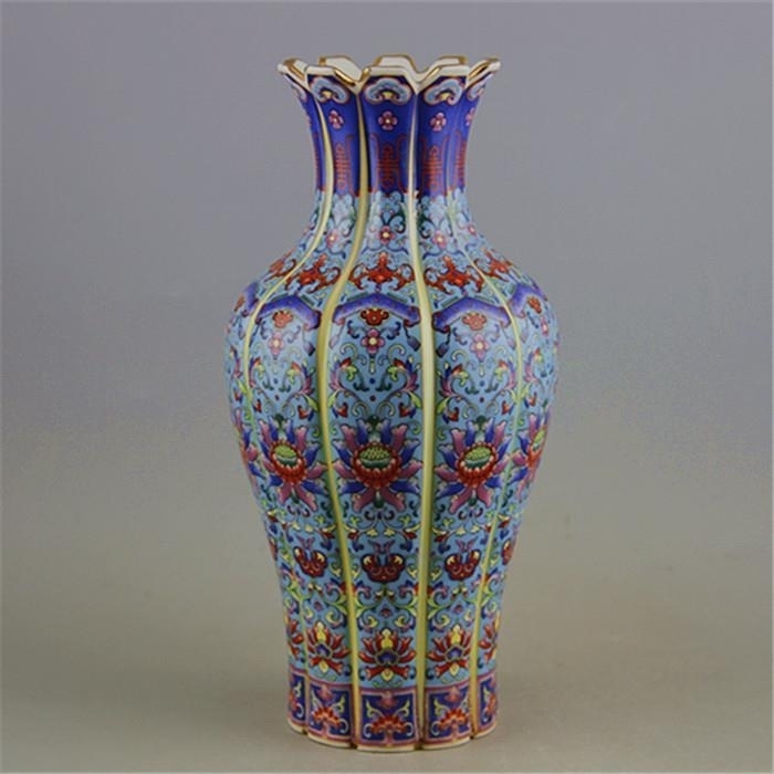 Cool Porcelain Antique Chinese Enamel Vase Handmade Asian Culture Art GDHP002