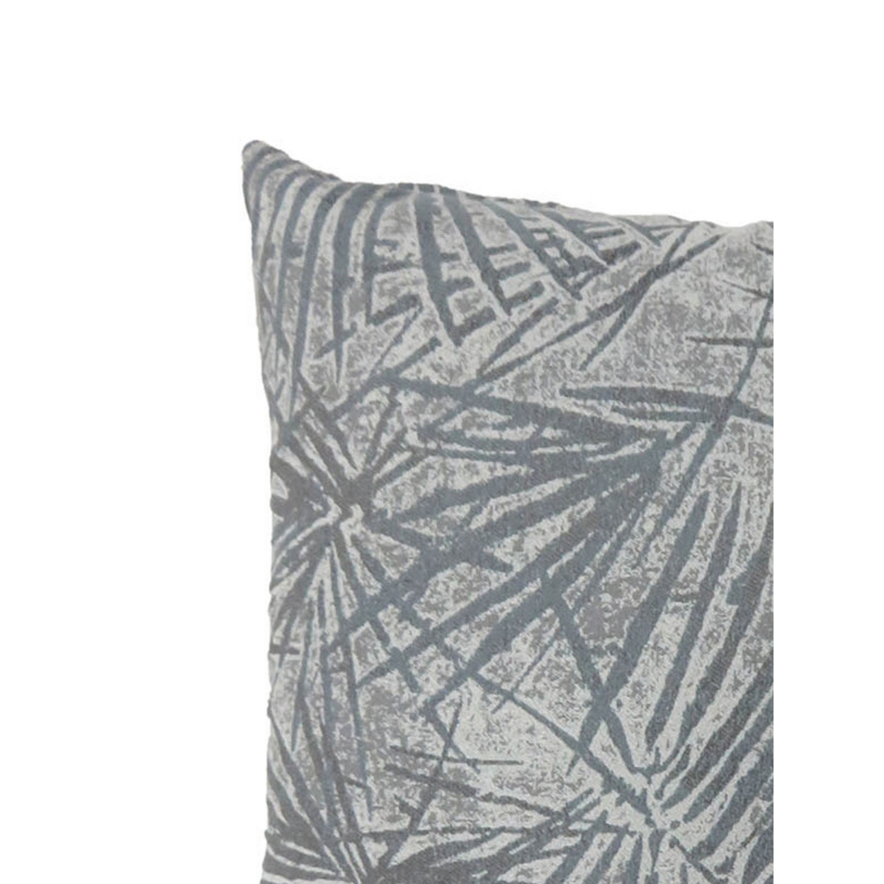 22 Inch Throw Pillow, Set Of 2, Palm Leaves Design Print, Gray