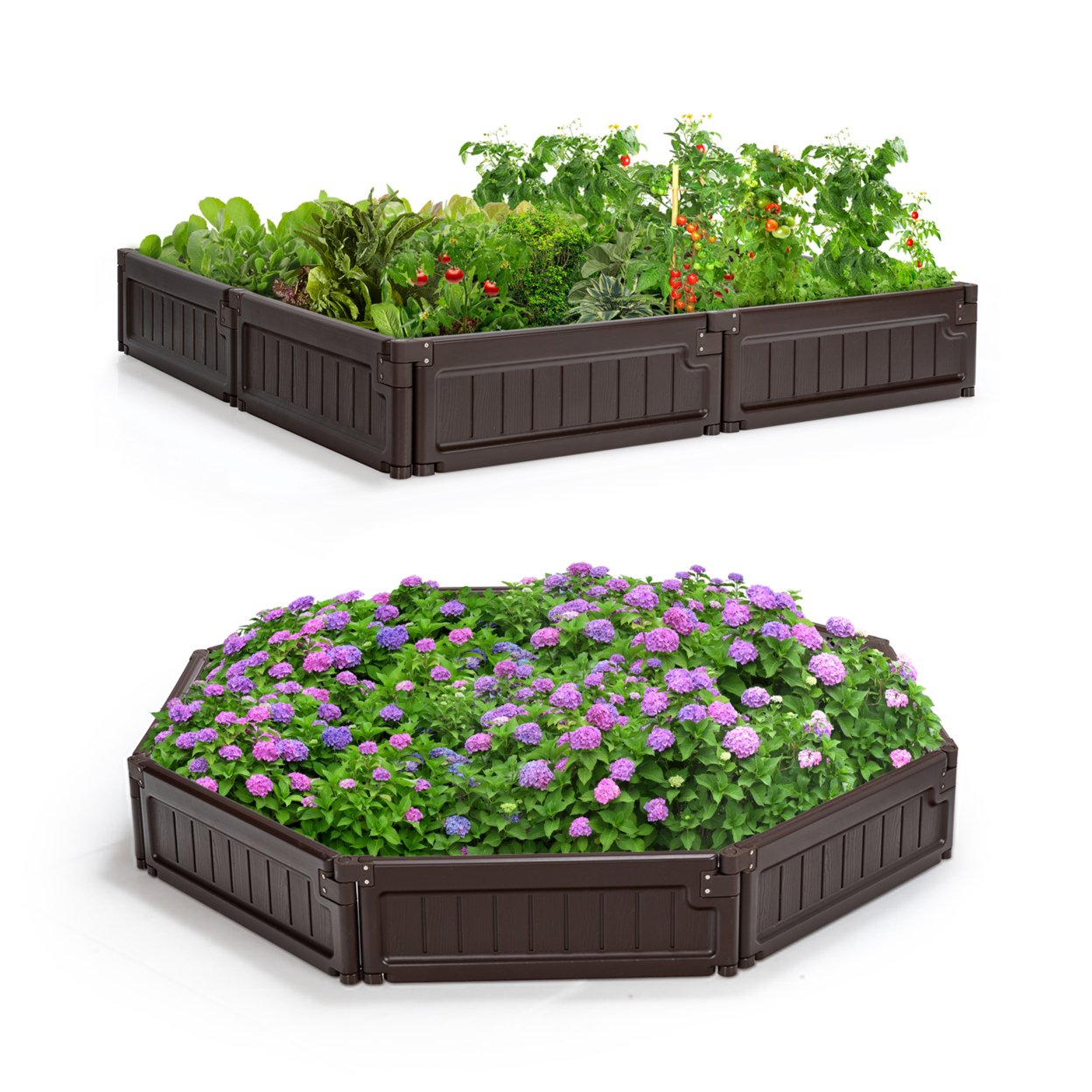 2PCS 4 X 4 Ft Raised Garden Bed Set Planter Box For Vegetable Flower Gardening