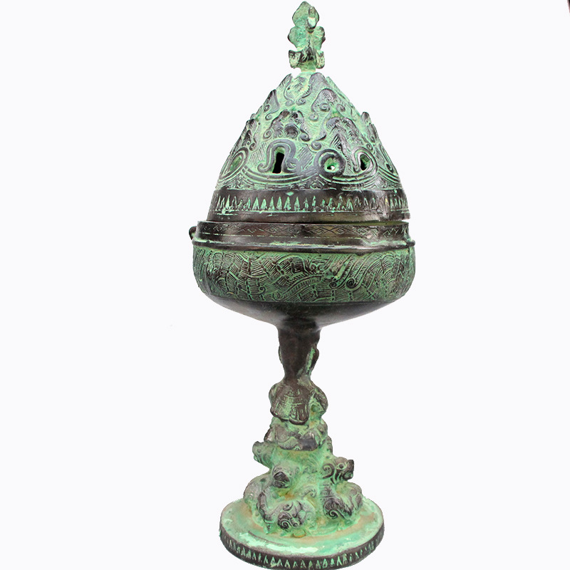 Antique Bronze Ware Chinese Incense Burner Censer Unique Vintage Home Decor Handmade Asian Culture Art GDHP010