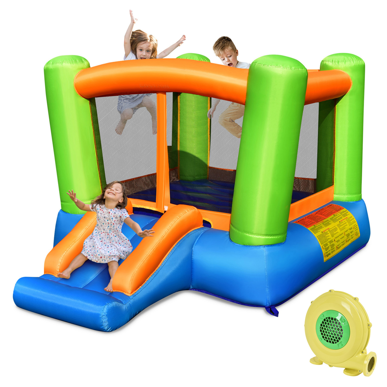 Inflatable Bounce House Kids Jumping Playhouse Indoor & Outdoor With 480W Blower
