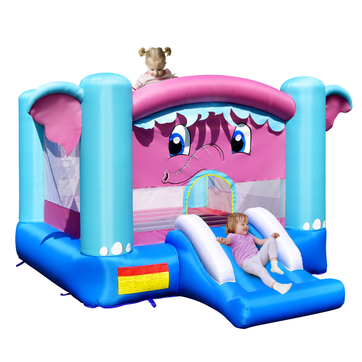 Inflatable Bounce House 3-in-1 Elephant Theme Inflatable Castle Without Blower