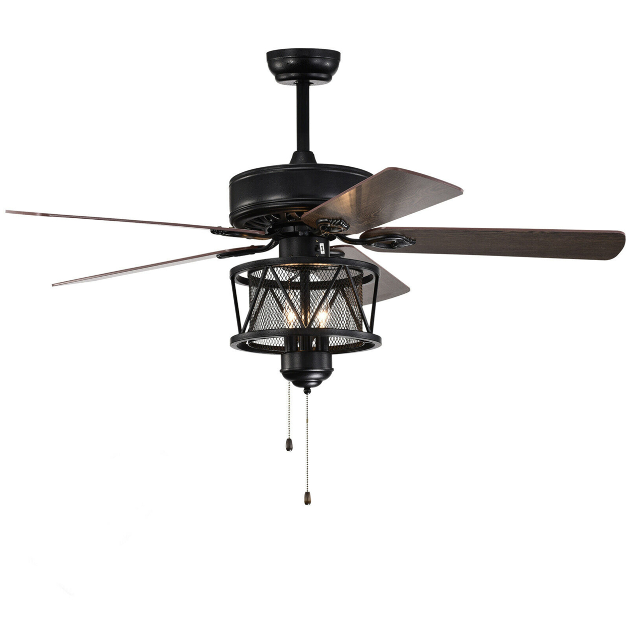 50'' Ceiling Fan With Lights Reversible Blades W/ Pull Chain Control Living Room