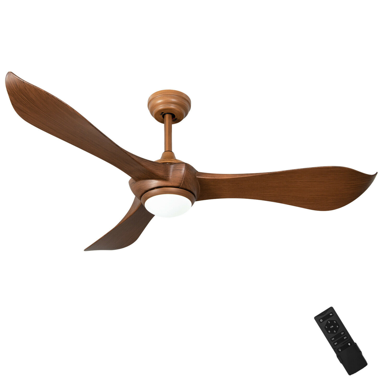 52 Inch Ceiling Fan With Light Reversible DC Motor W/6 Wind Speeds & 8H Timer