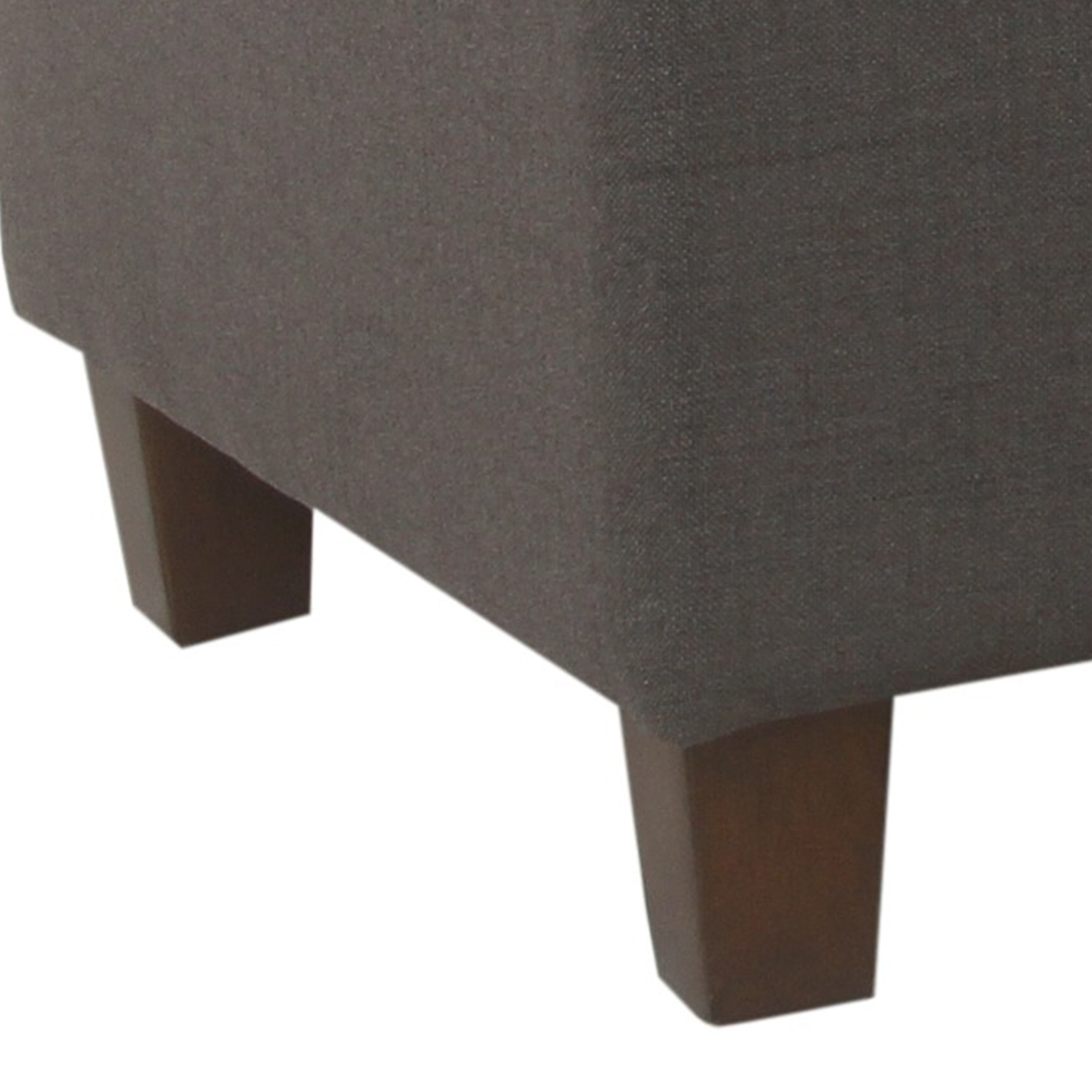 Fabric Upholstered Button Tufted Wooden Bench With Hinged Storage, Dark Gray And Brown- Saltoro Sherpi
