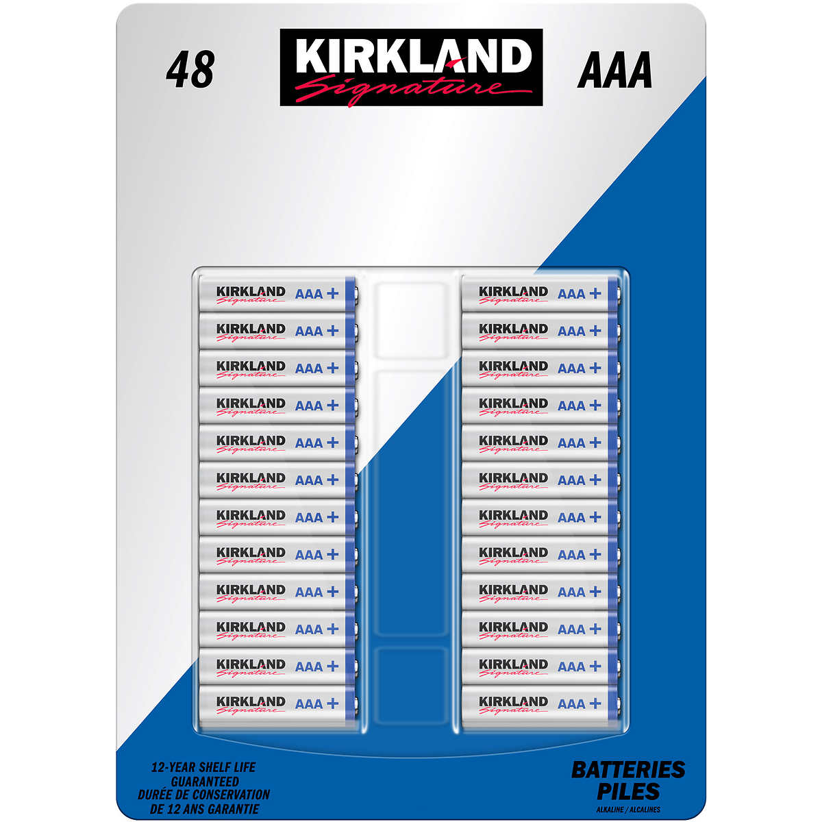 Kirkland Signature Alkaline AAA Plus Batteries, 48 Count