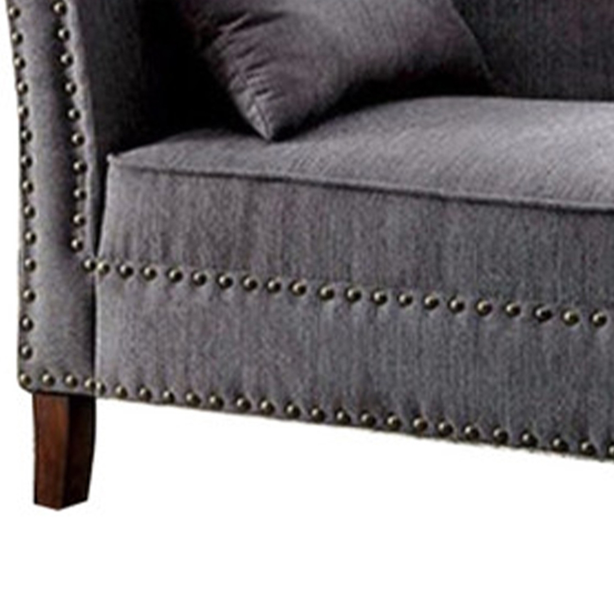 Contemporary Gray Linen Like Fabric Chaise- Saltoro Sherpi