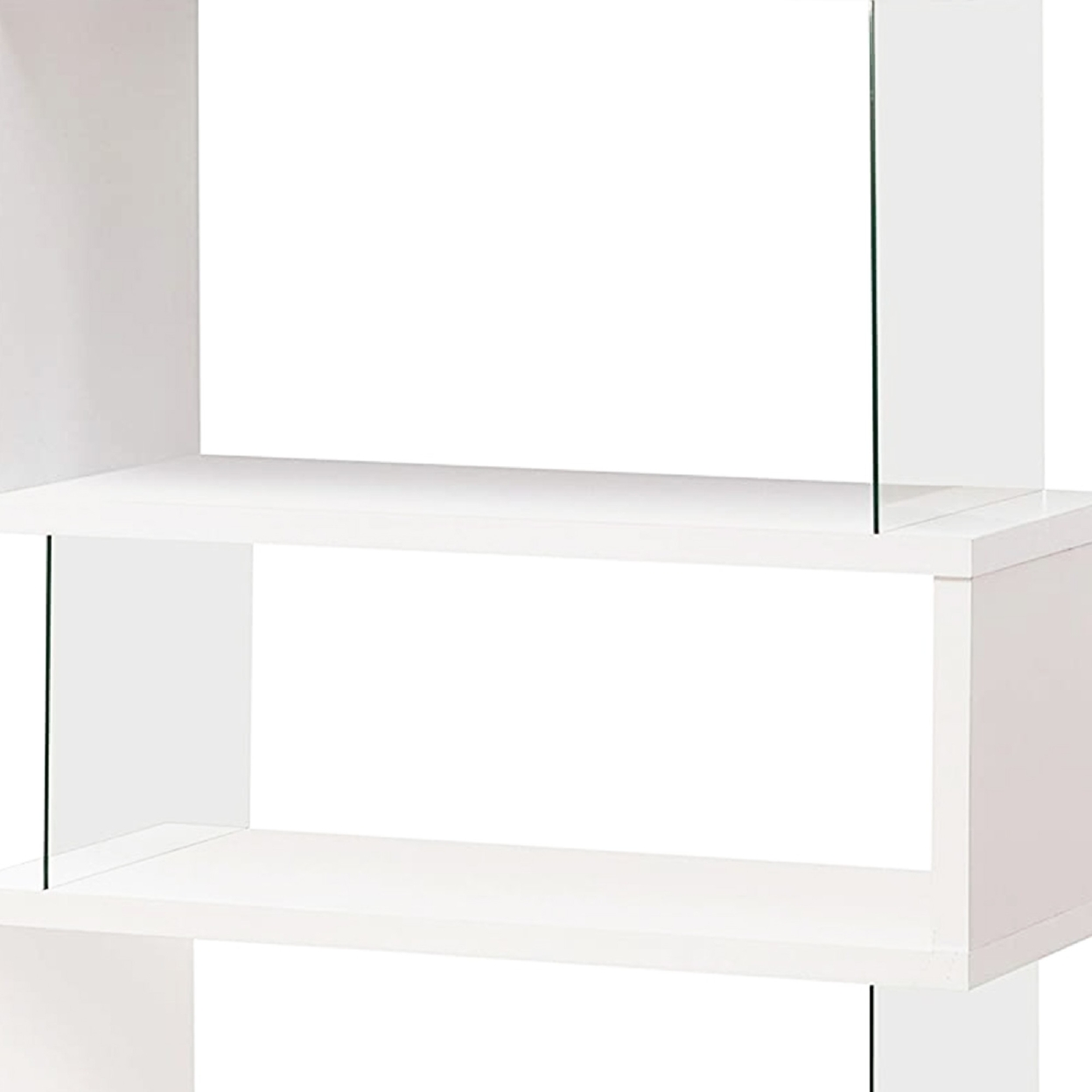Fantastic Glossy White Wooden Bookcase- Saltoro Sherpi
