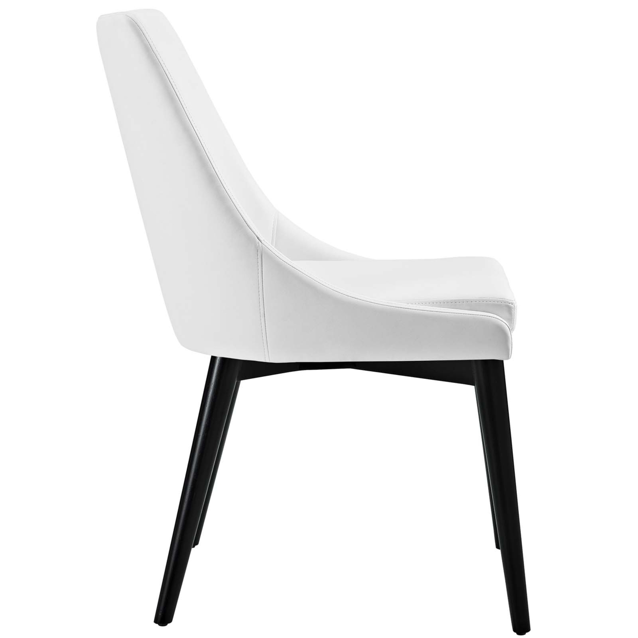 Viscount Set Of 2 Vinyl Dining Side Chair, White