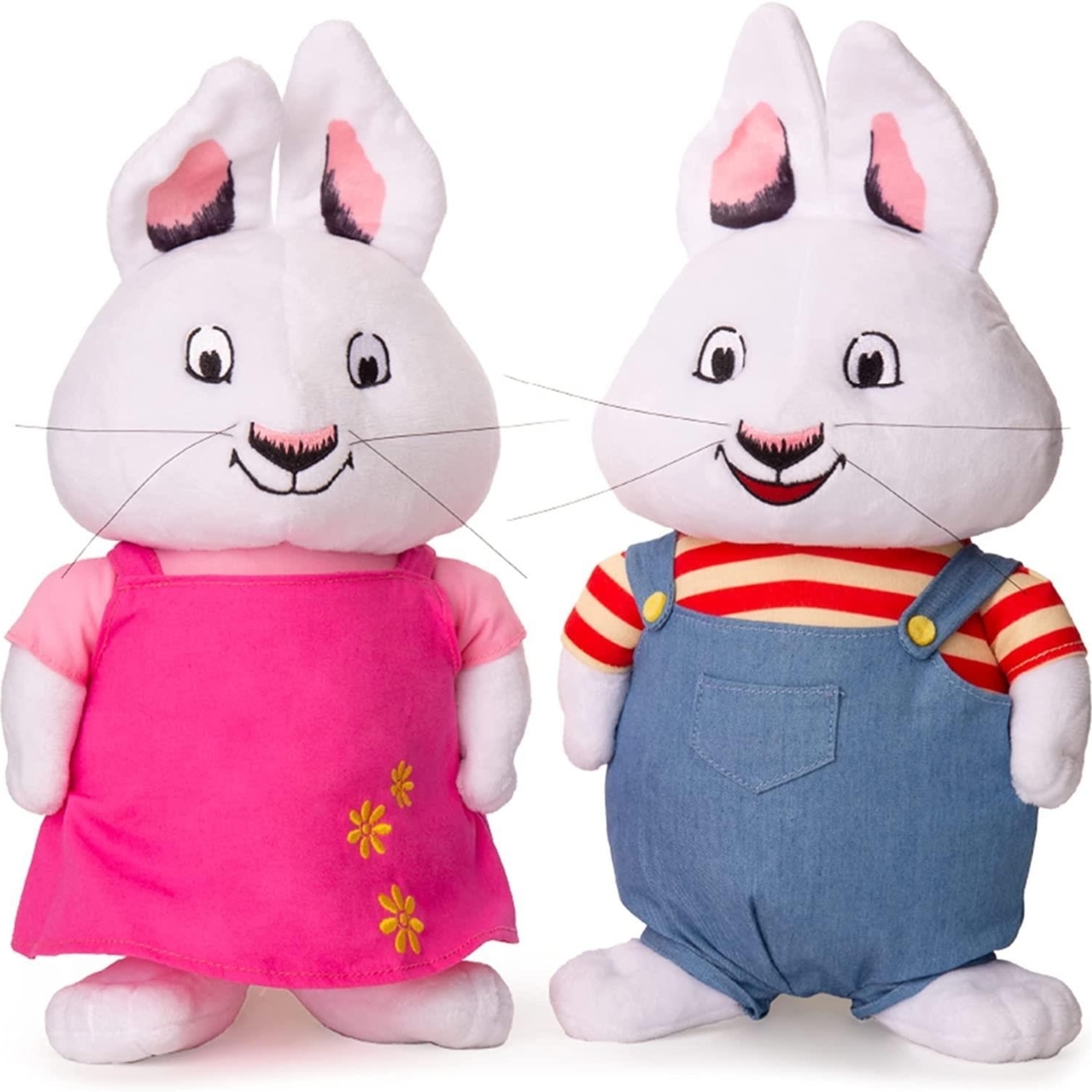 Max And Ruby Rabbit Bundle White Bunny Plush Doll Set Kids TV Show Toy Mighty Mojo