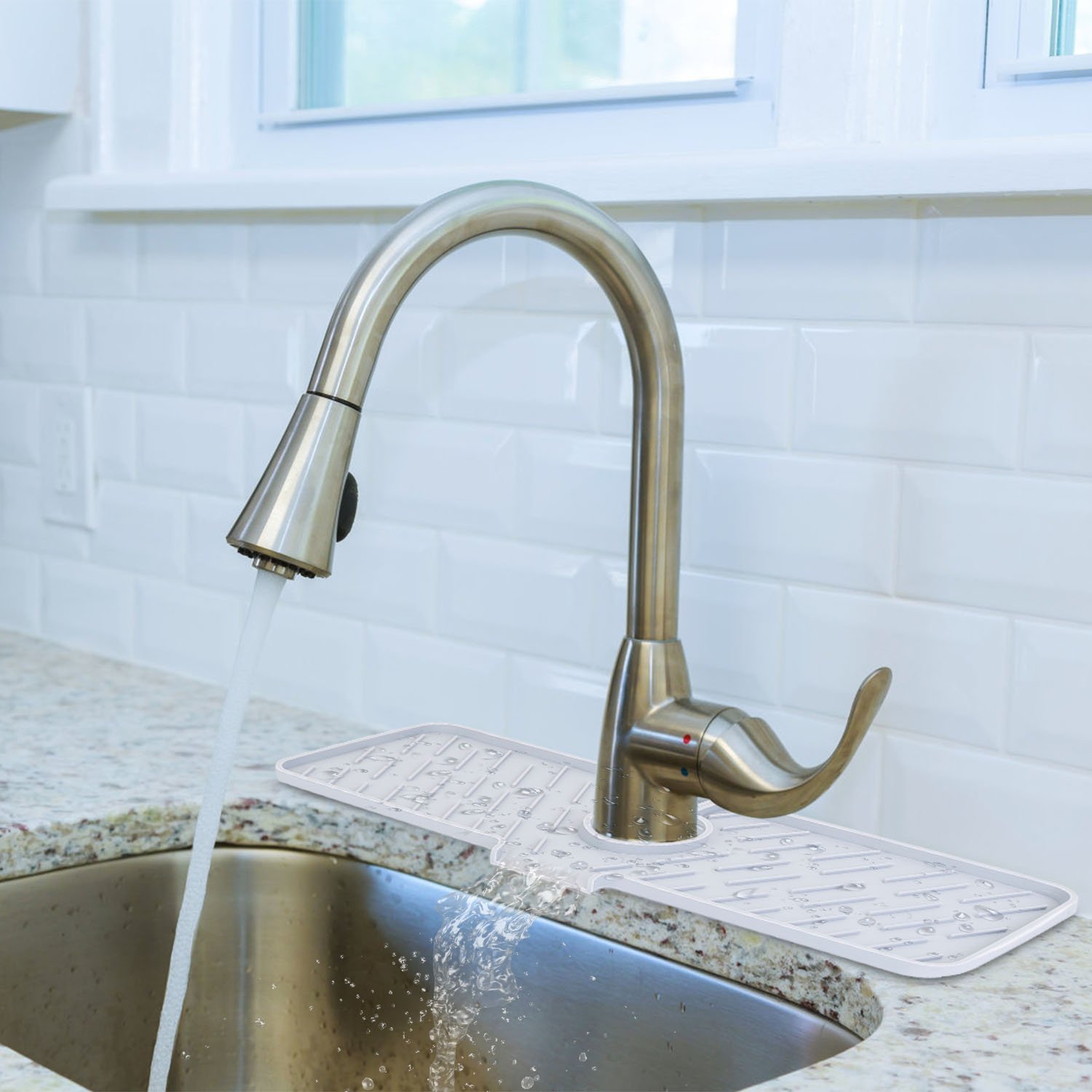 GLOBAL PHOENIX Silicone Faucet Mat Kitchen Sink Splash Guard Drain