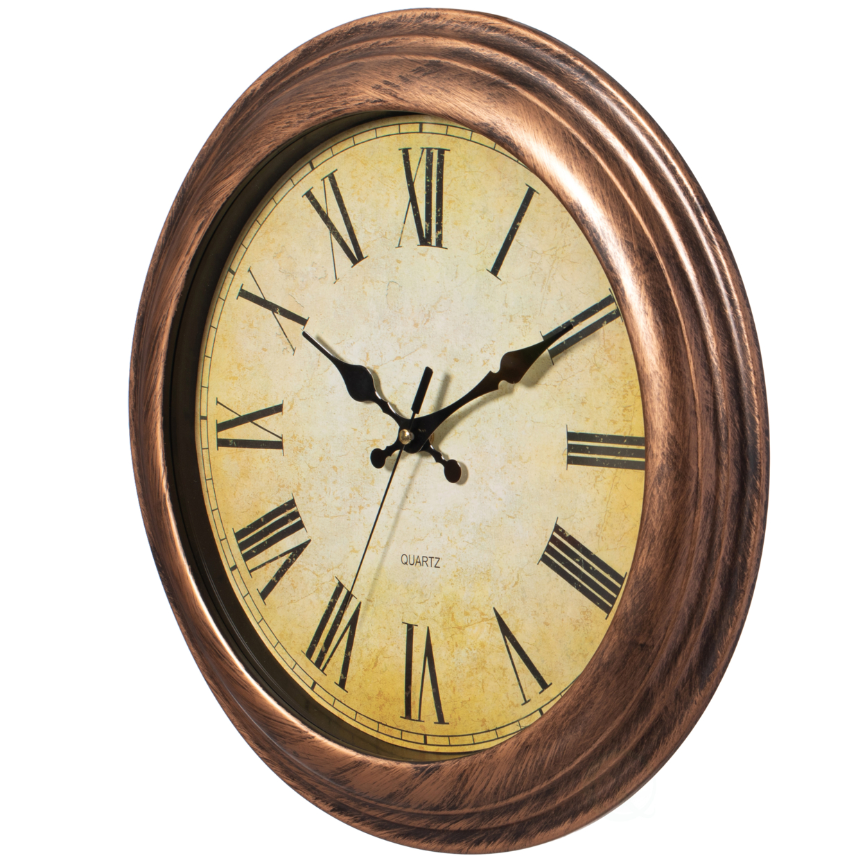 Retro Decor Bronze Rustic Wall Clock For Living Room, Kitchen, Dining Room, Plastic