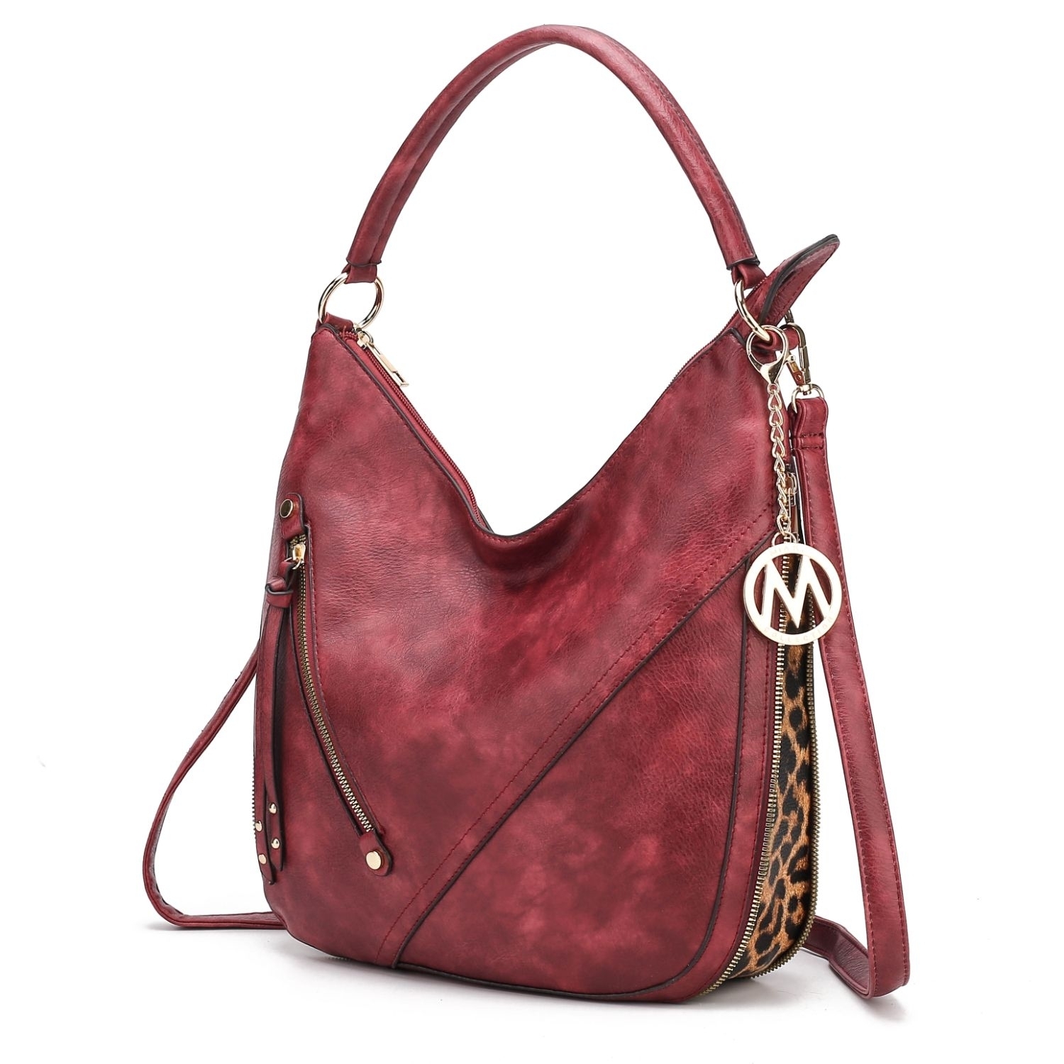 MKF Collection Lisanna Hobo Handbag By Mia K - Burgundy