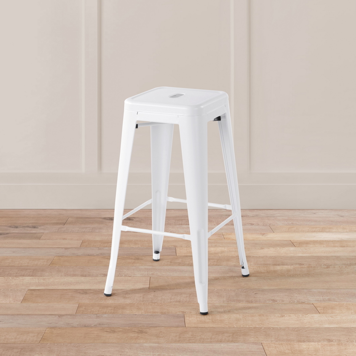 29 Inch Backless WHITE Metal Counter Stools set of 2