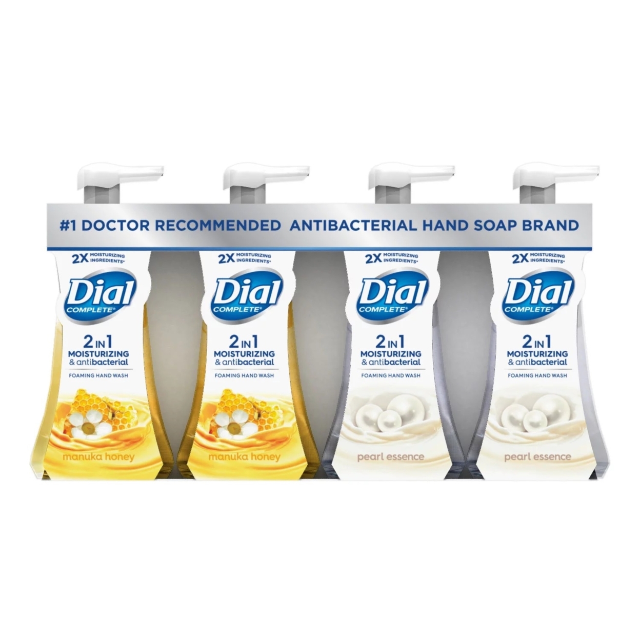 Dial Complete 2 In 1 Foaming Hand Wash, Honey & Pearl Scents (7.5 Fl Oz, 4 Pack)