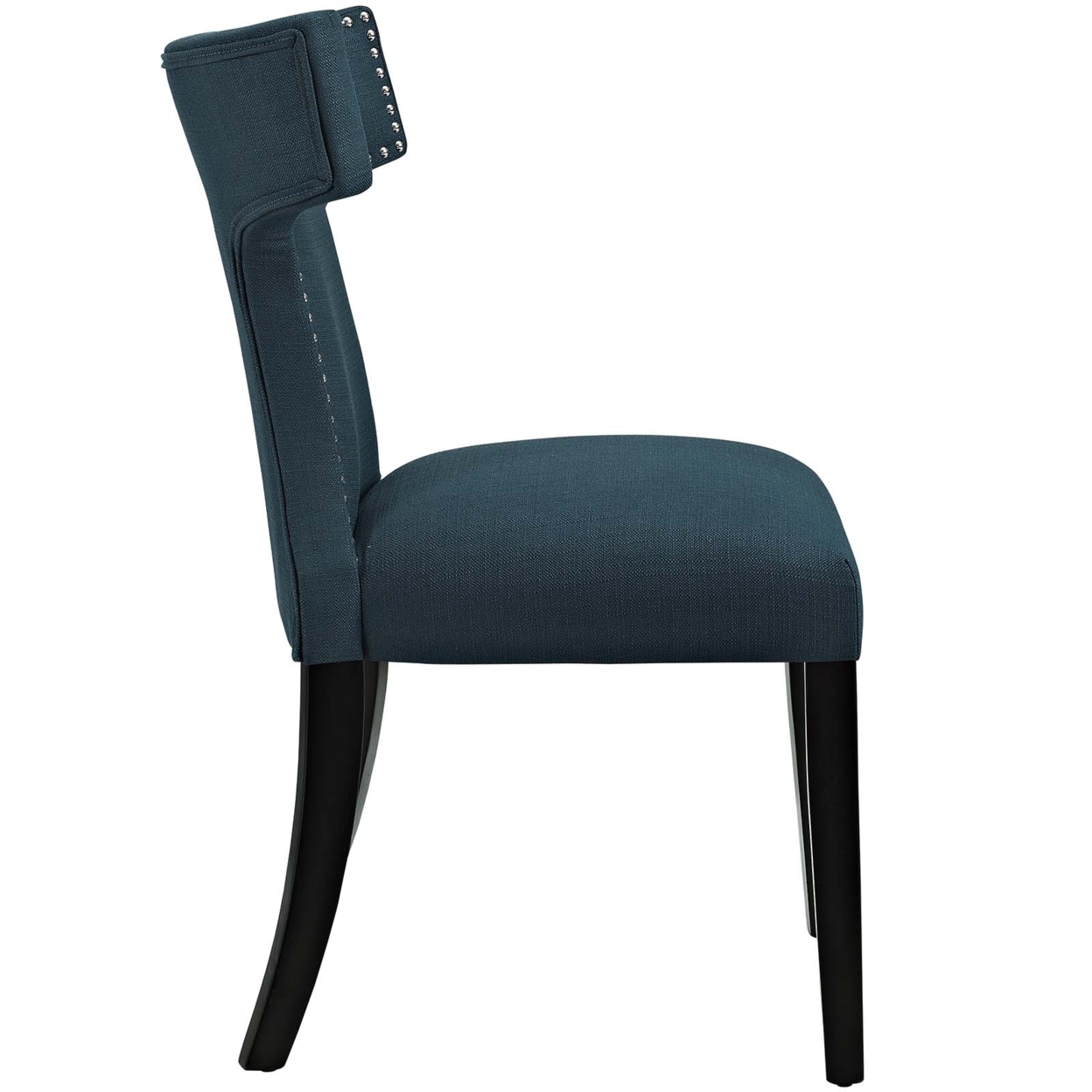 Curve Set Of 2 Fabric Dining Side Chair, Azure